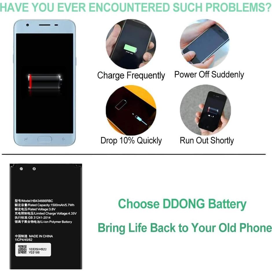 Batería de Reemplazo DDONG HB434666RBC para Huawei E5577 y E5573