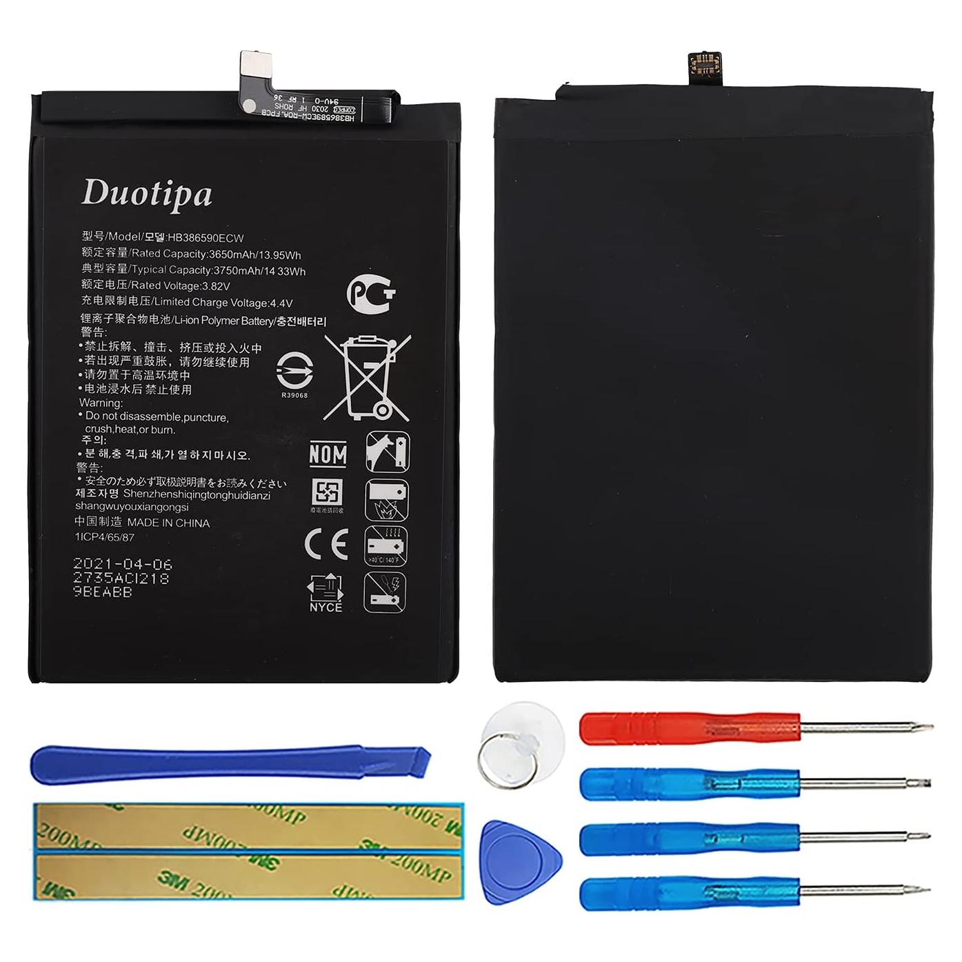 Batería Duotipa HB386590ECW 3750mAh para Honor 8X Nova 5T