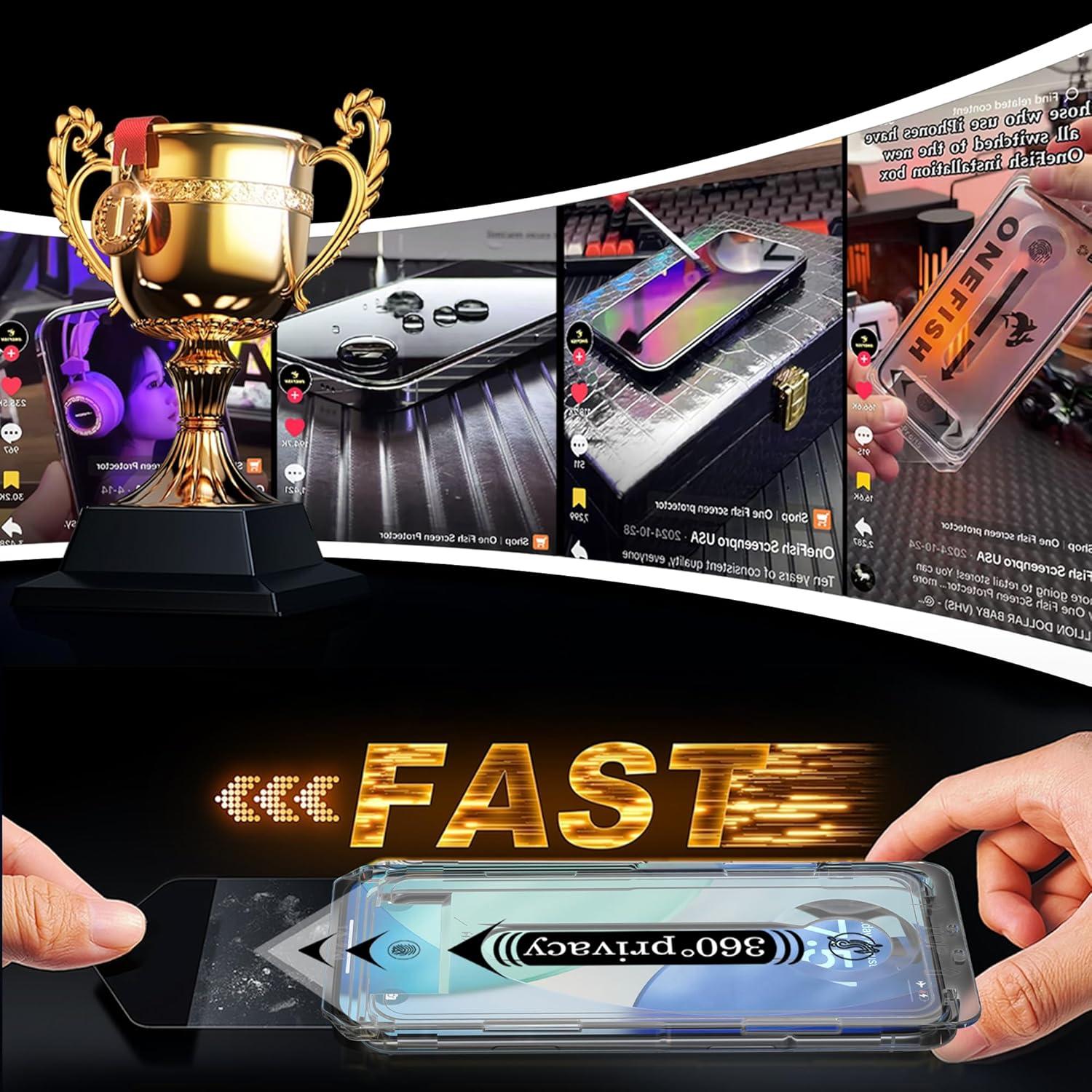 Protector de Pantalla OneFish Privacidad 2 Pack para iPhone 17