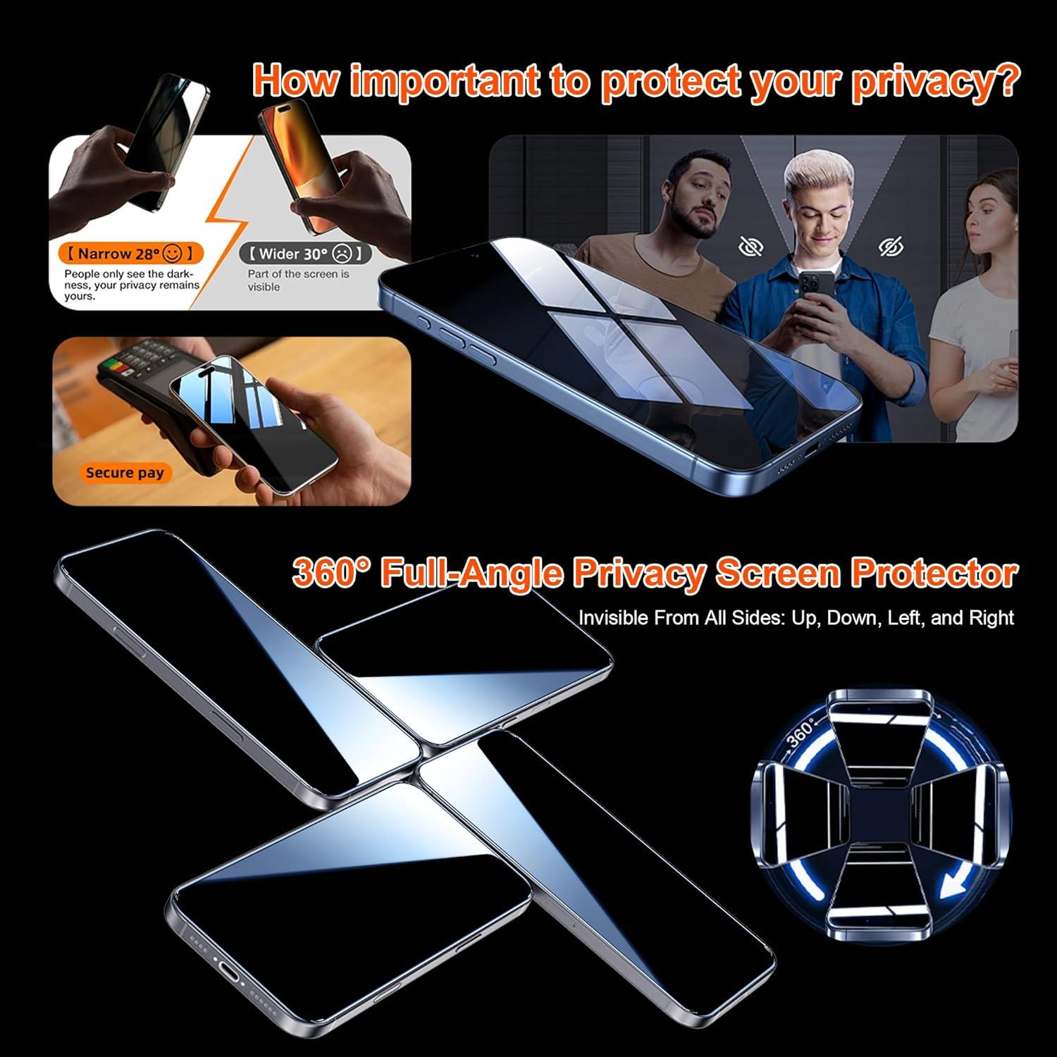 Protector de Pantalla OneFish Privacidad 2 Pack para iPhone 17