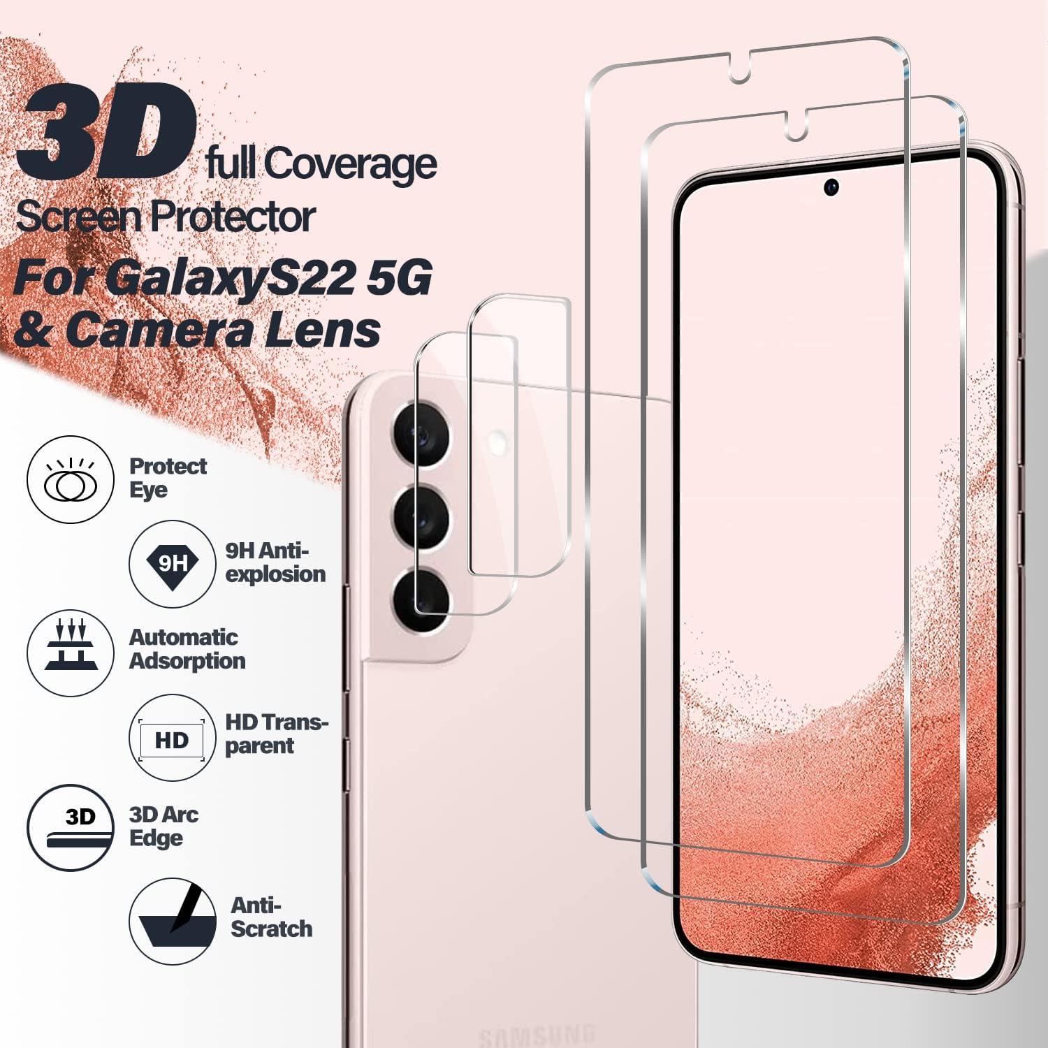 Protector de Pantalla Vidrio Templado BIGFACE Galaxy S22 2 Pzas