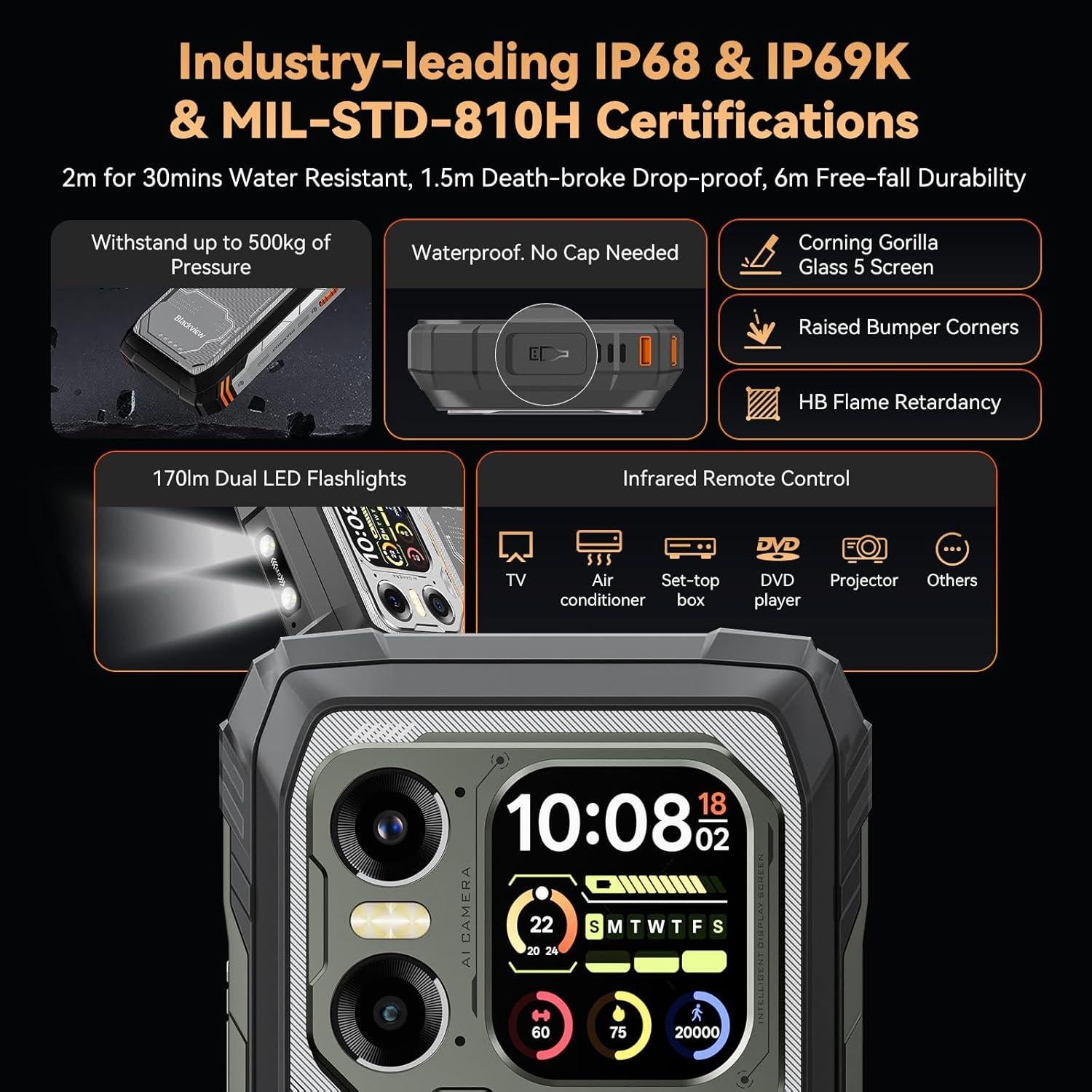 Smartphone Resistente Blackview XPLORE 1 5G 36GB+256GB 20000mAh