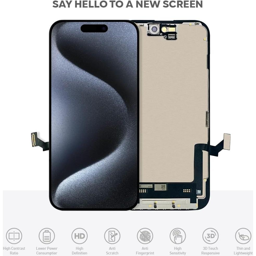 Reemplazo Pantalla LCD iPhone 15 6.1" Ace Tech con Kit