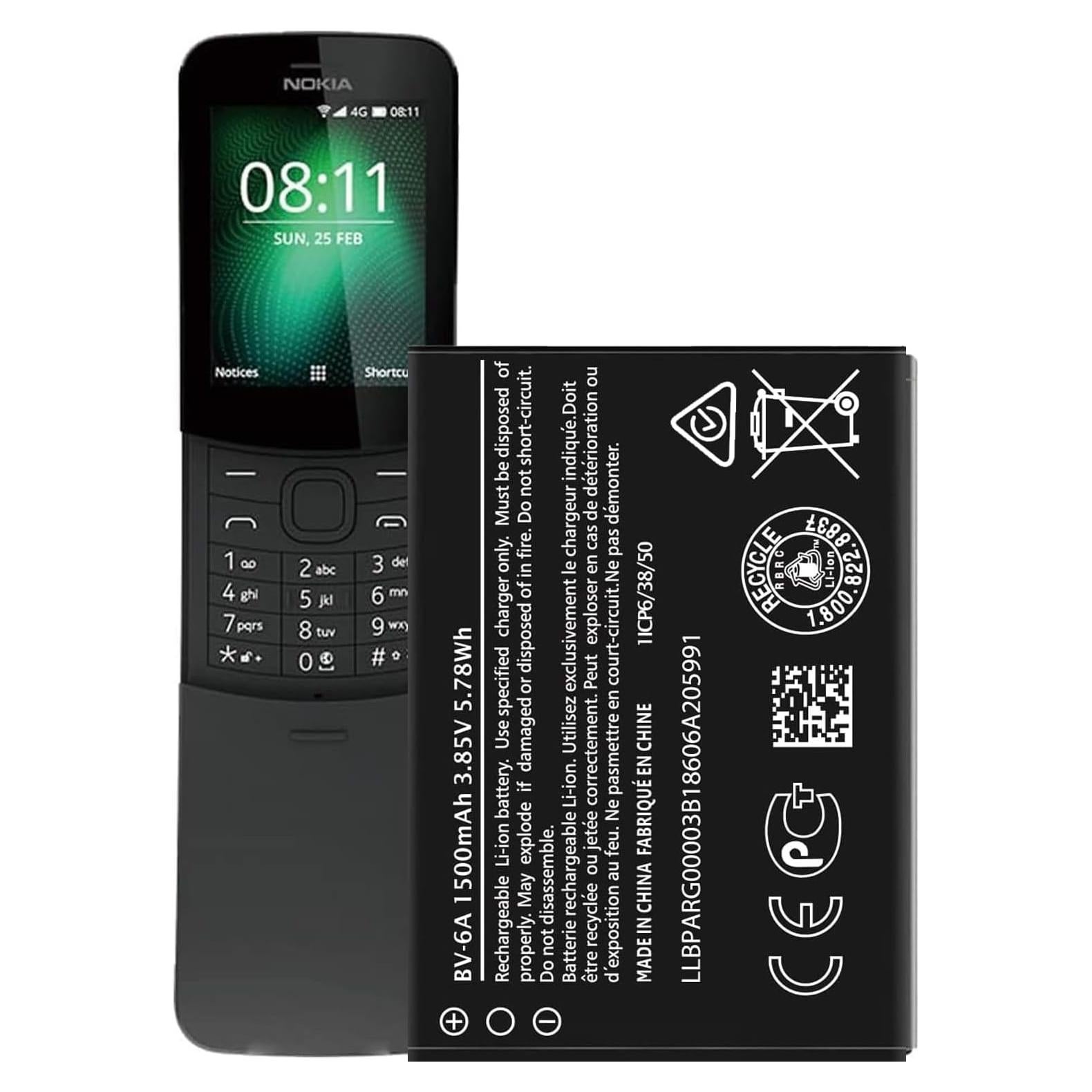 Batería de Reemplazo BV-6A Beiaoty para Nokia 2720 y 8110