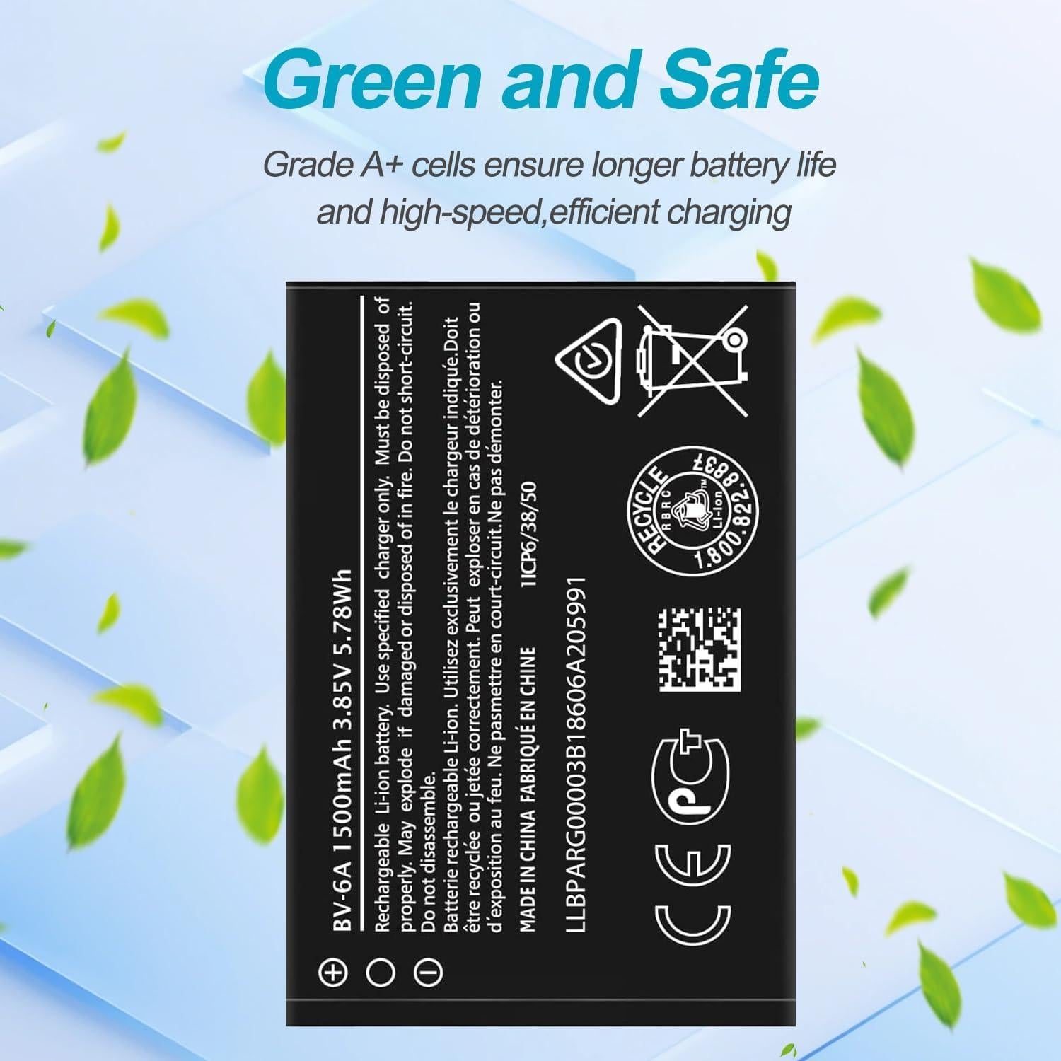 Batería de Reemplazo BV-6A Beiaoty para Nokia 2720 y 8110