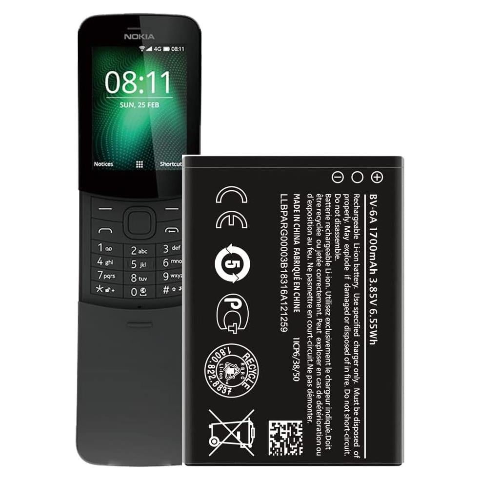 Batería BV-6A Reemplazo para Nokia 8110 4G 1700mAh