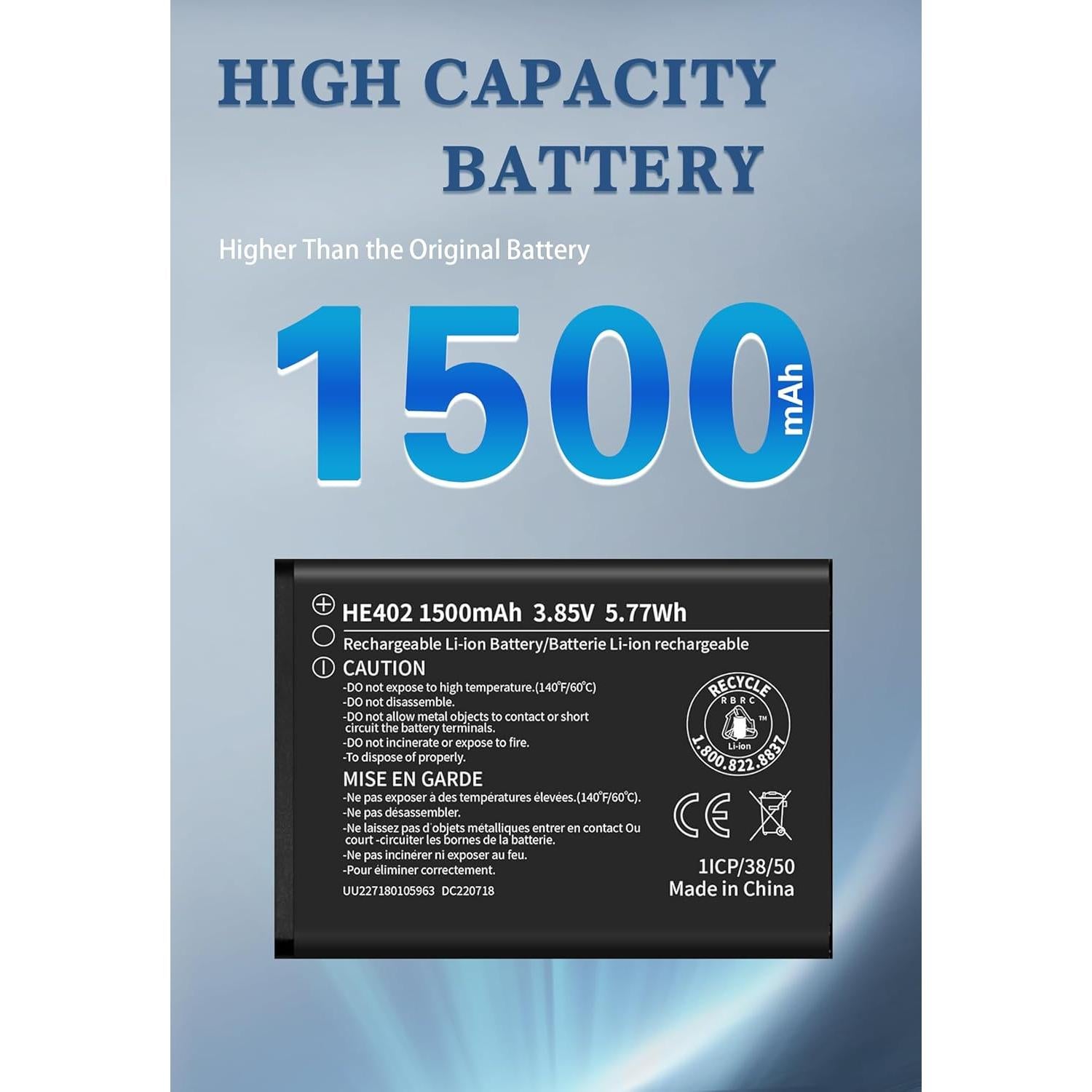 Batería de Reemplazo 1500mAh Xeceor HE402 para Nokia AT&T