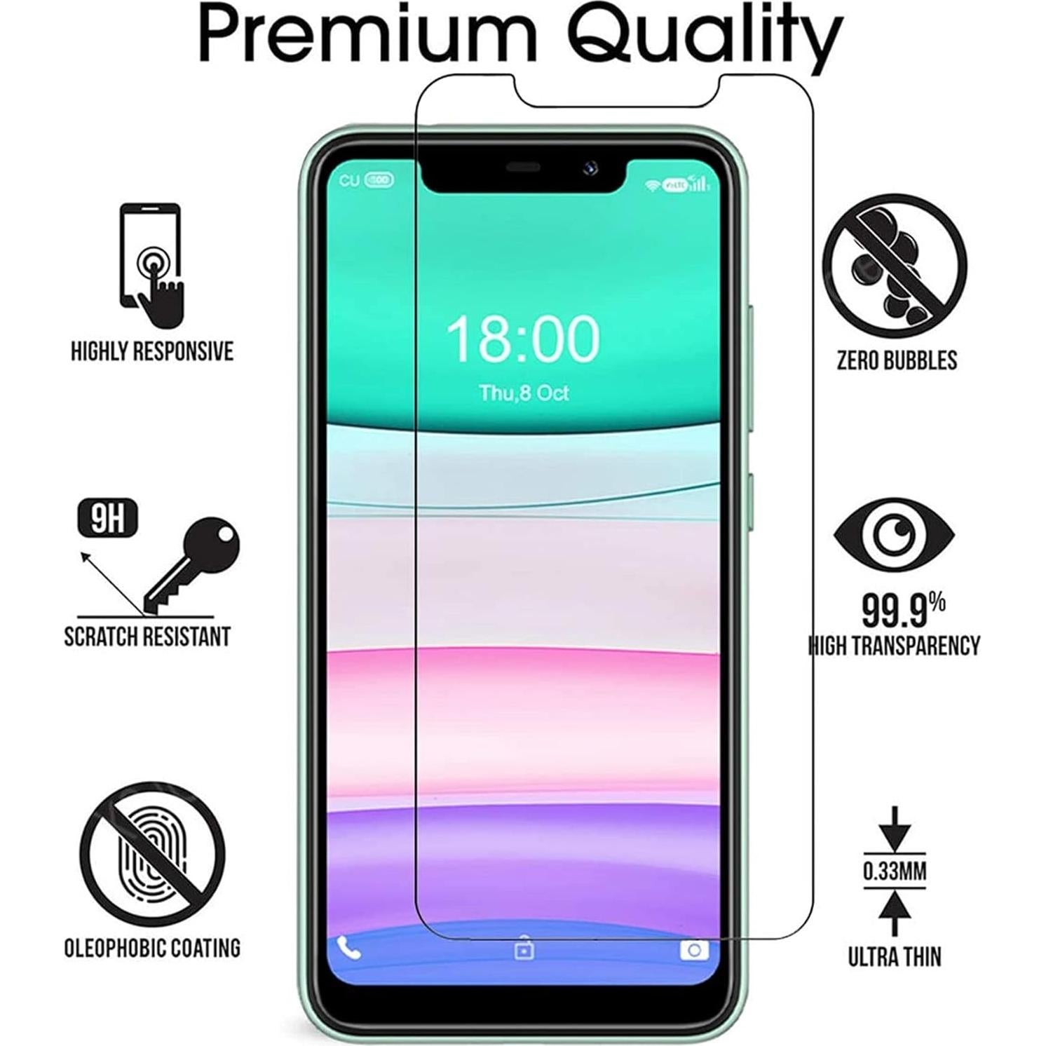 Paquete de 2 Protectores de Pantalla Vidrio Templado ZTE Gabb Z2