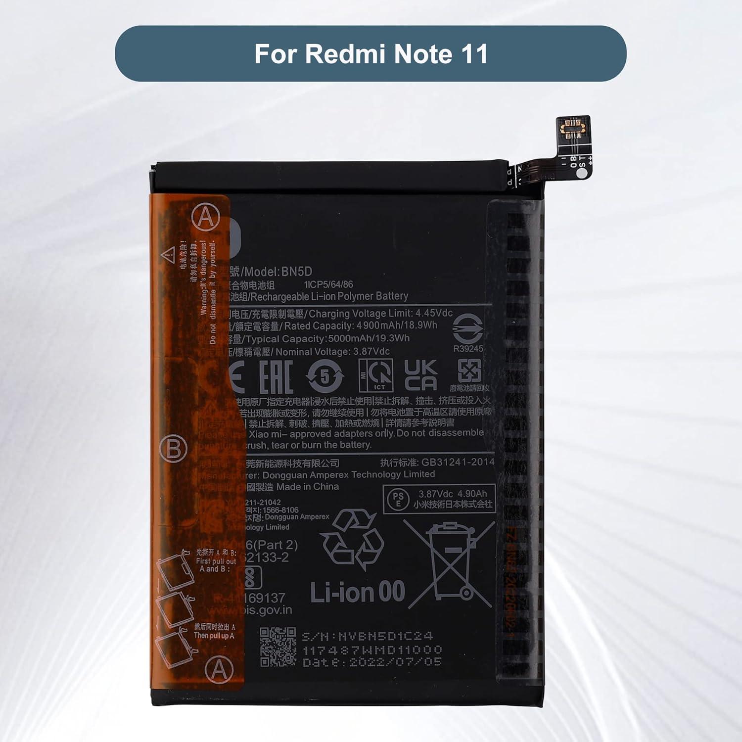 Batería de Reemplazo BN5D 5000mAh para Xiaomi Redmi Note 11