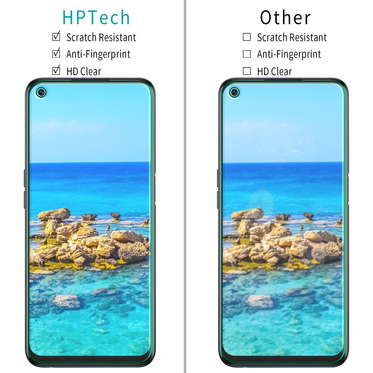 Protector de Pantalla HPTech para OnePlus Nord N200 5G - 2 Piezas, Vidrio Templado 9H, Anti Rayones, Libre de Burbujas