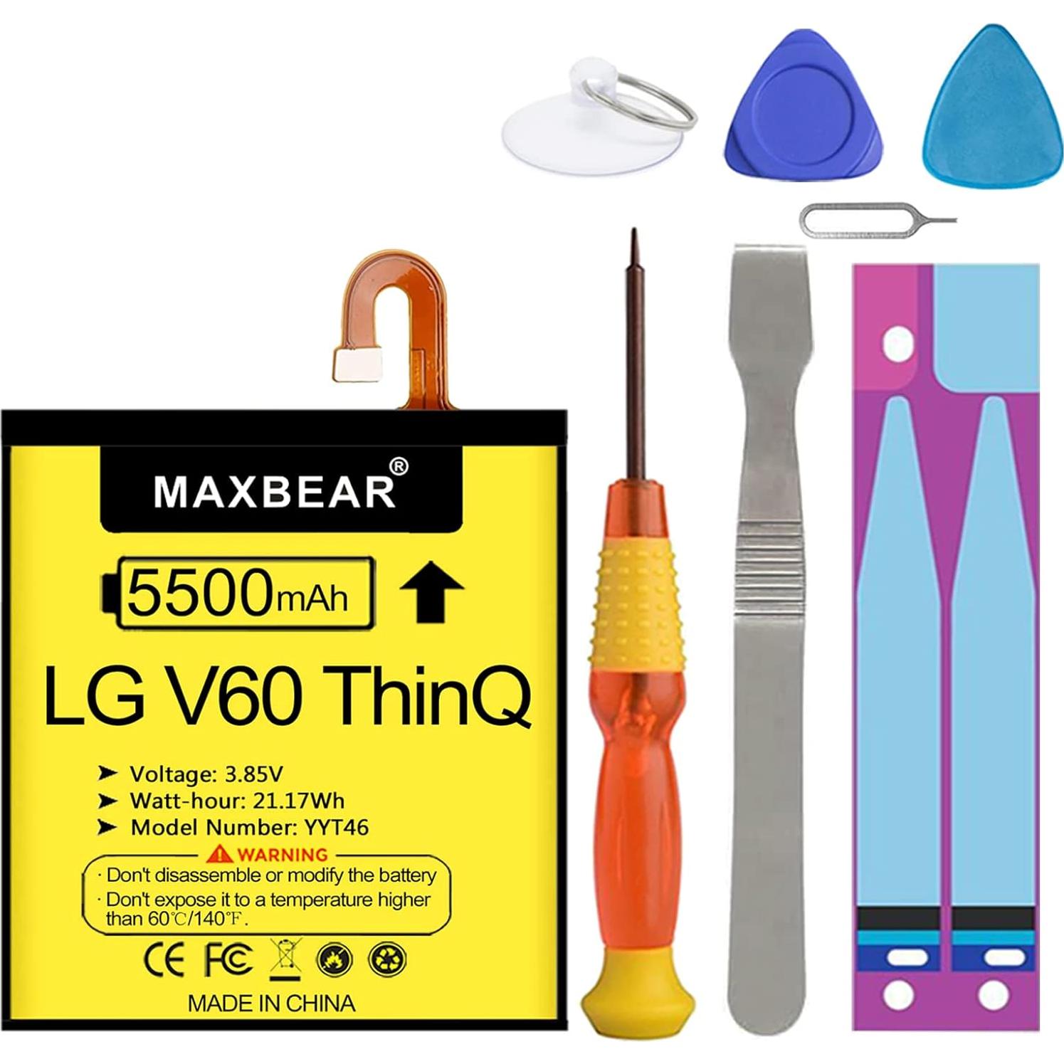 Batería de Reemplazo MAXBEAR 5500mAh para LG V60 ThinQ 5G