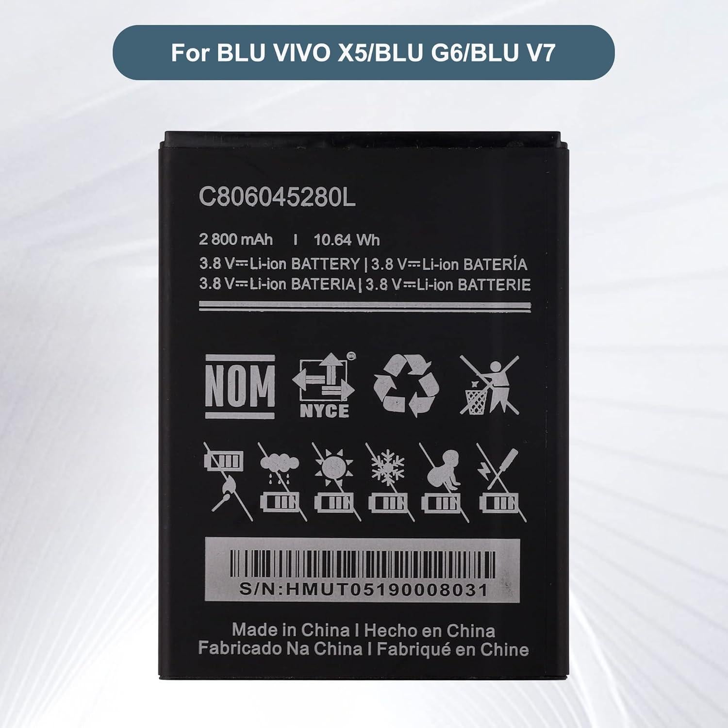 Batería de Reemplazo C806045280L para BLU G6/VIVO X5 2000mAh