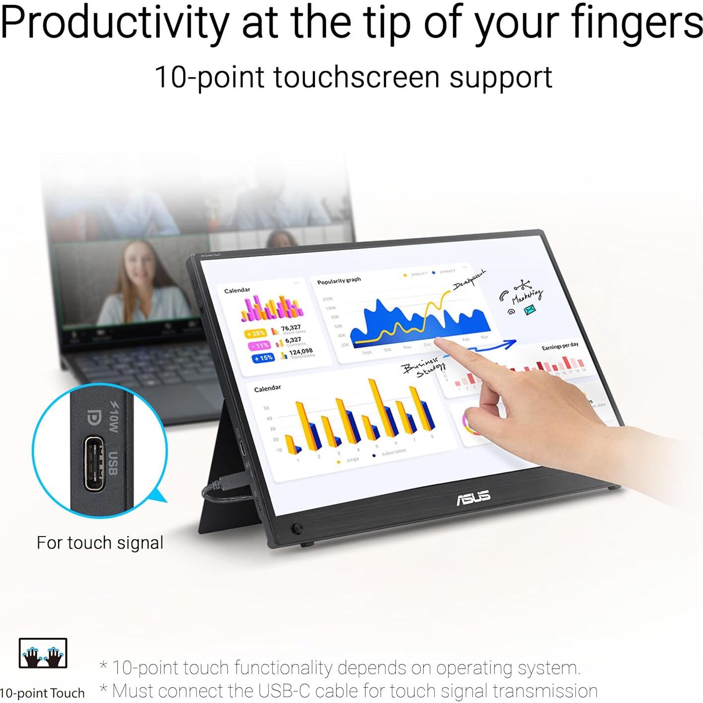 Monitor Portátil ASUS ZenScreen Touch 15.6" FHD IPS Batería