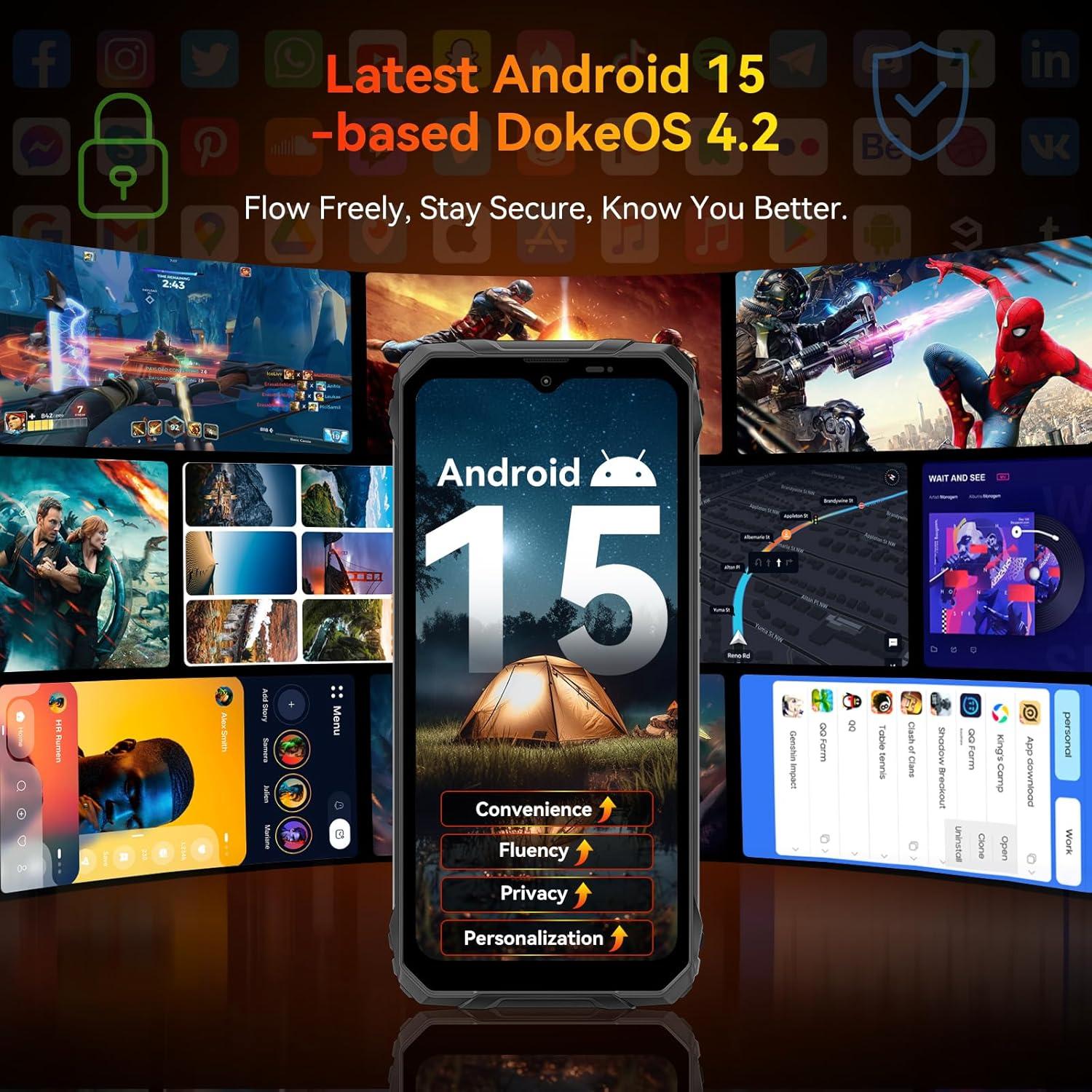 Teléfono Rugged Blackview Fort 1 Android 15 12GB 128GB 10000mAh