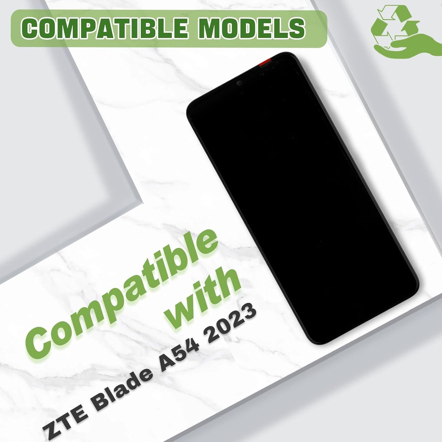 Reemplazo Pantalla LCD ZTE Blade A54 Negro con Marco y Herramientas