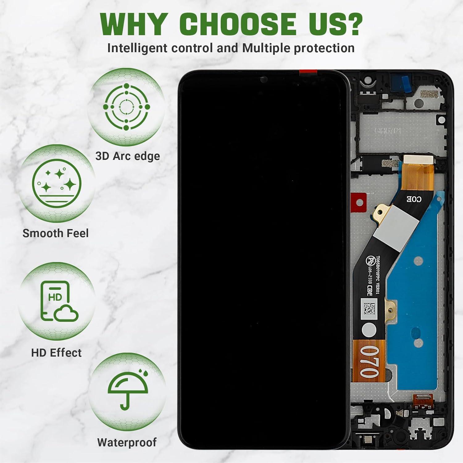 Reemplazo Pantalla LCD ZTE Blade A54 Negro con Marco y Herramientas