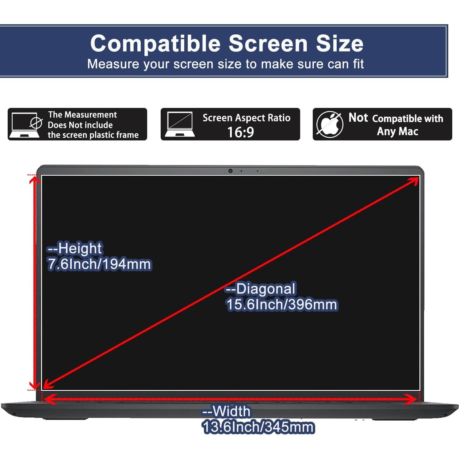 Protector de Pantalla Vidrio Templado MUBUY 15.6" para Lenovo