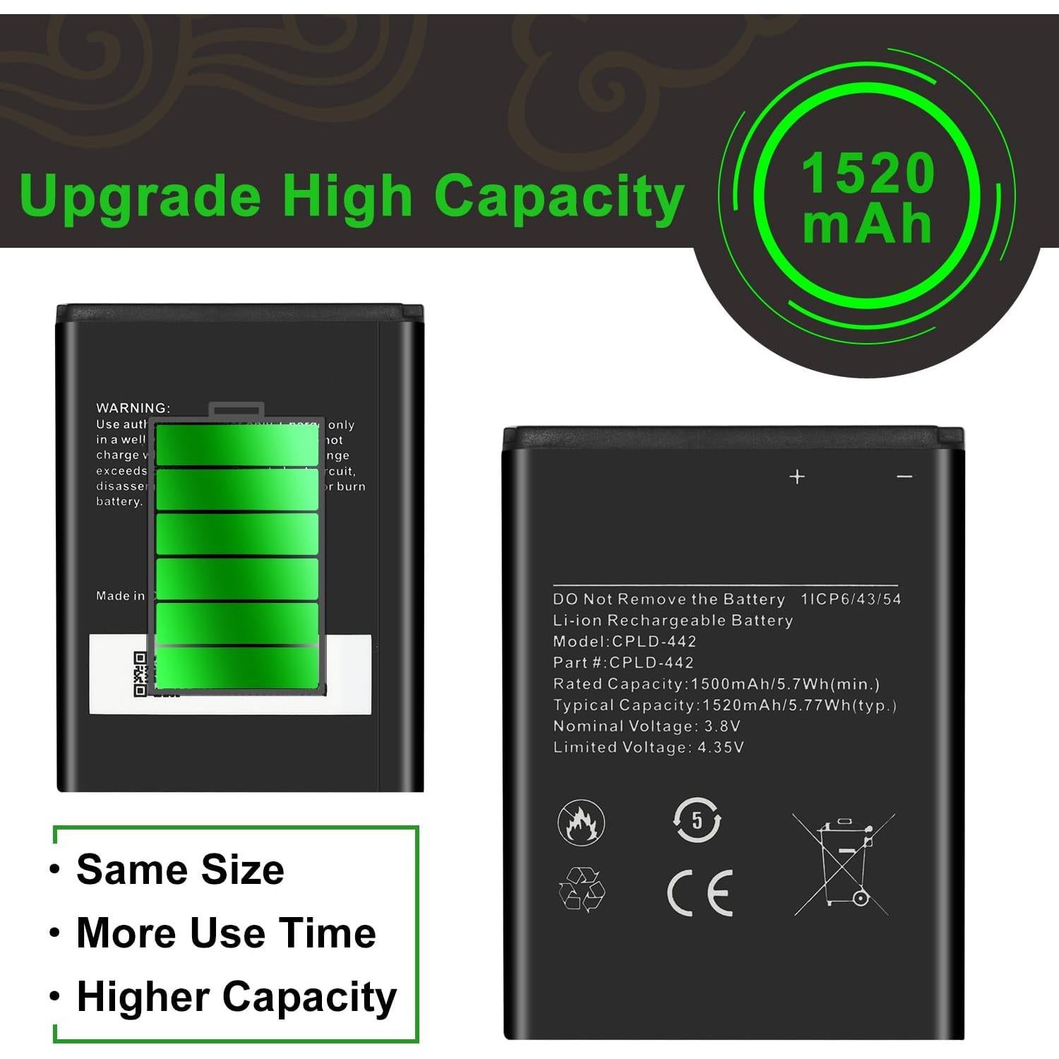 Batería de Reemplazo WUHAO CPLD-442 para Coolpad Belleza 1520mAh