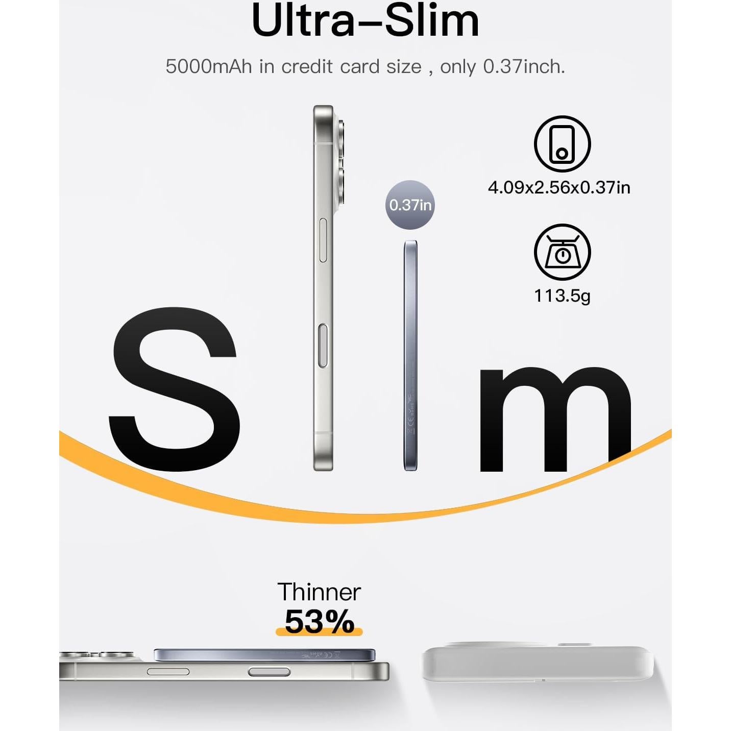 Cargador Portátil Magnético iWALK 5000mAh Carga Inalámbrica Gris