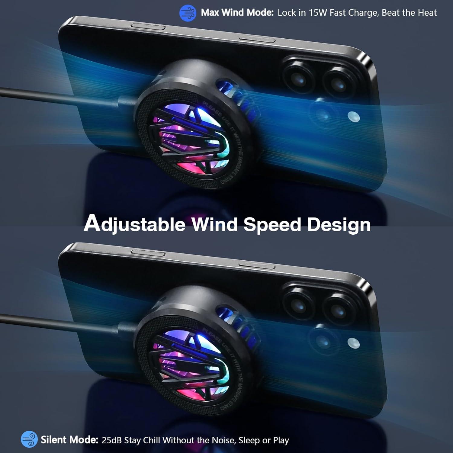 Cargador Inalámbrico Maledan Qi2 15W con Enfriador para iPhone