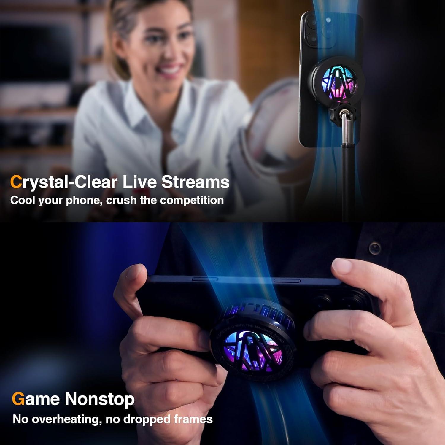 Cargador Inalámbrico Maledan Qi2 15W con Enfriador para iPhone