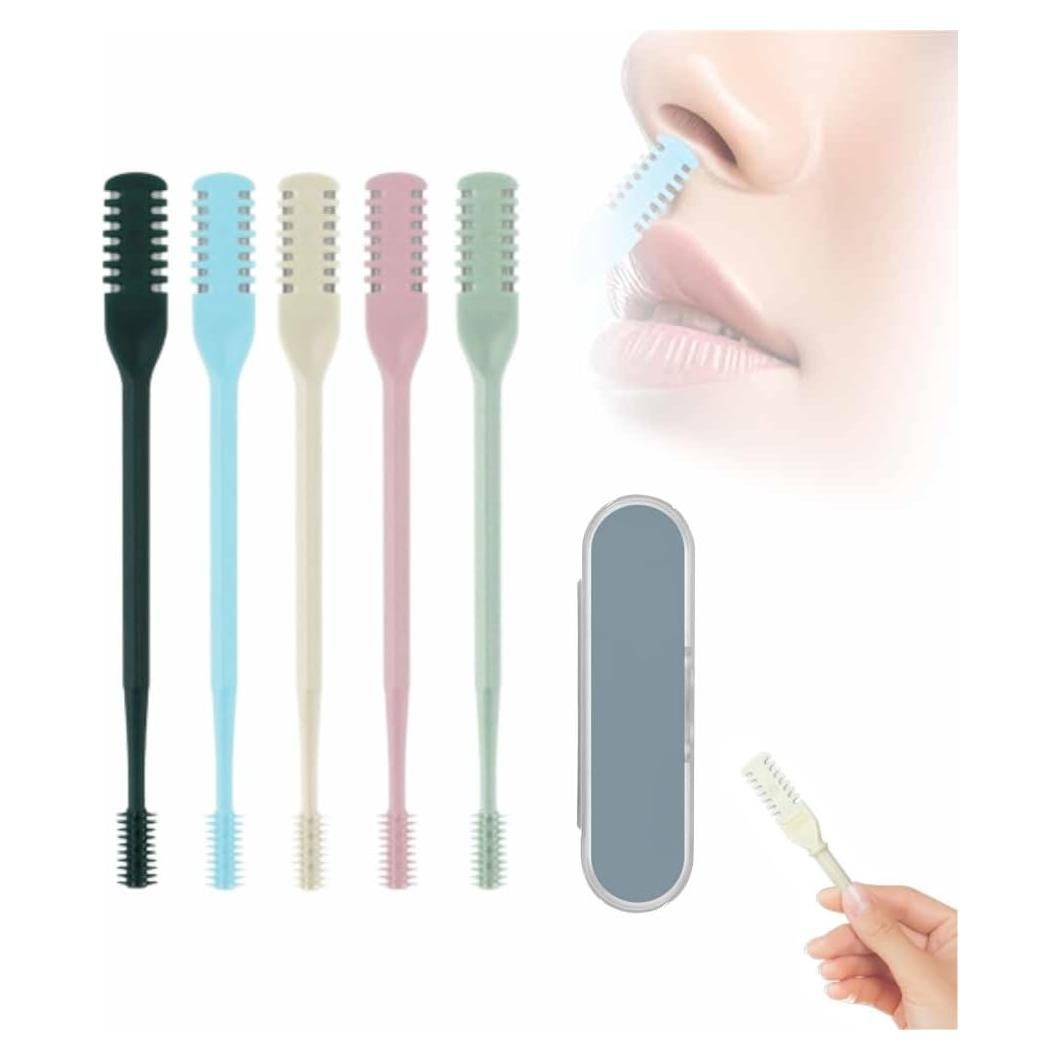 Cortador de Vello Nasal 2 en 1 Acero Inoxidable 5PCS