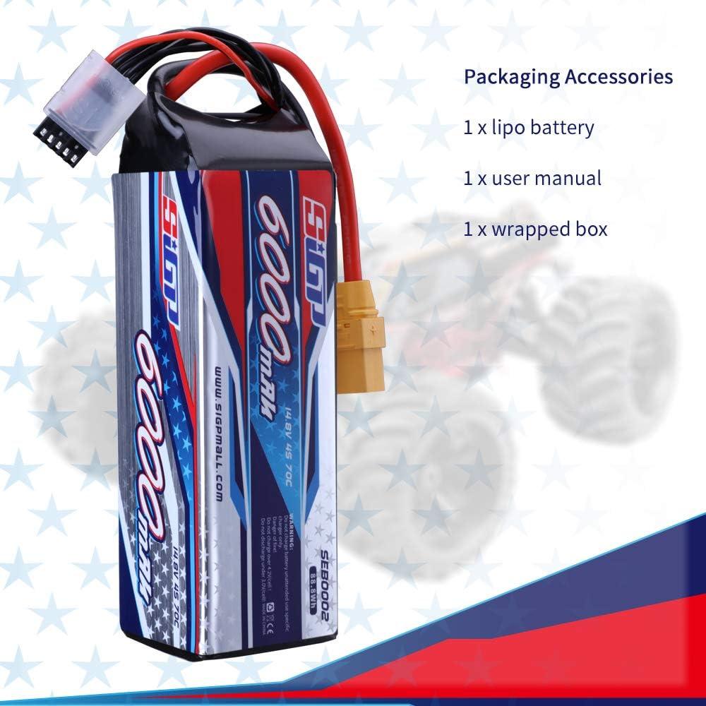 Batería Lipo 6000mAh 14.8V 4S 70C SIGP con Conector XT90