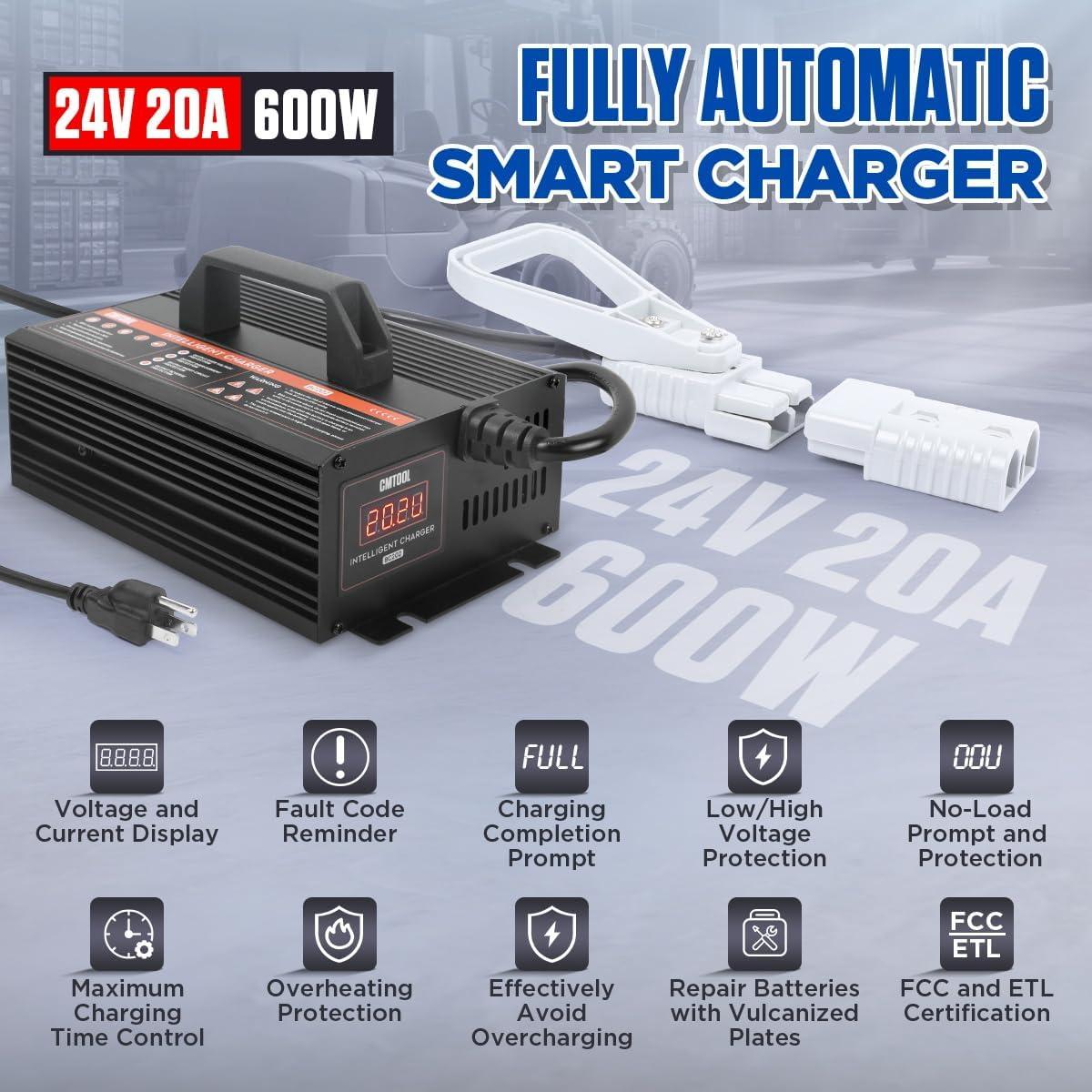 Cargador de Batería Inteligente CMTOOL 24V 20A Automático