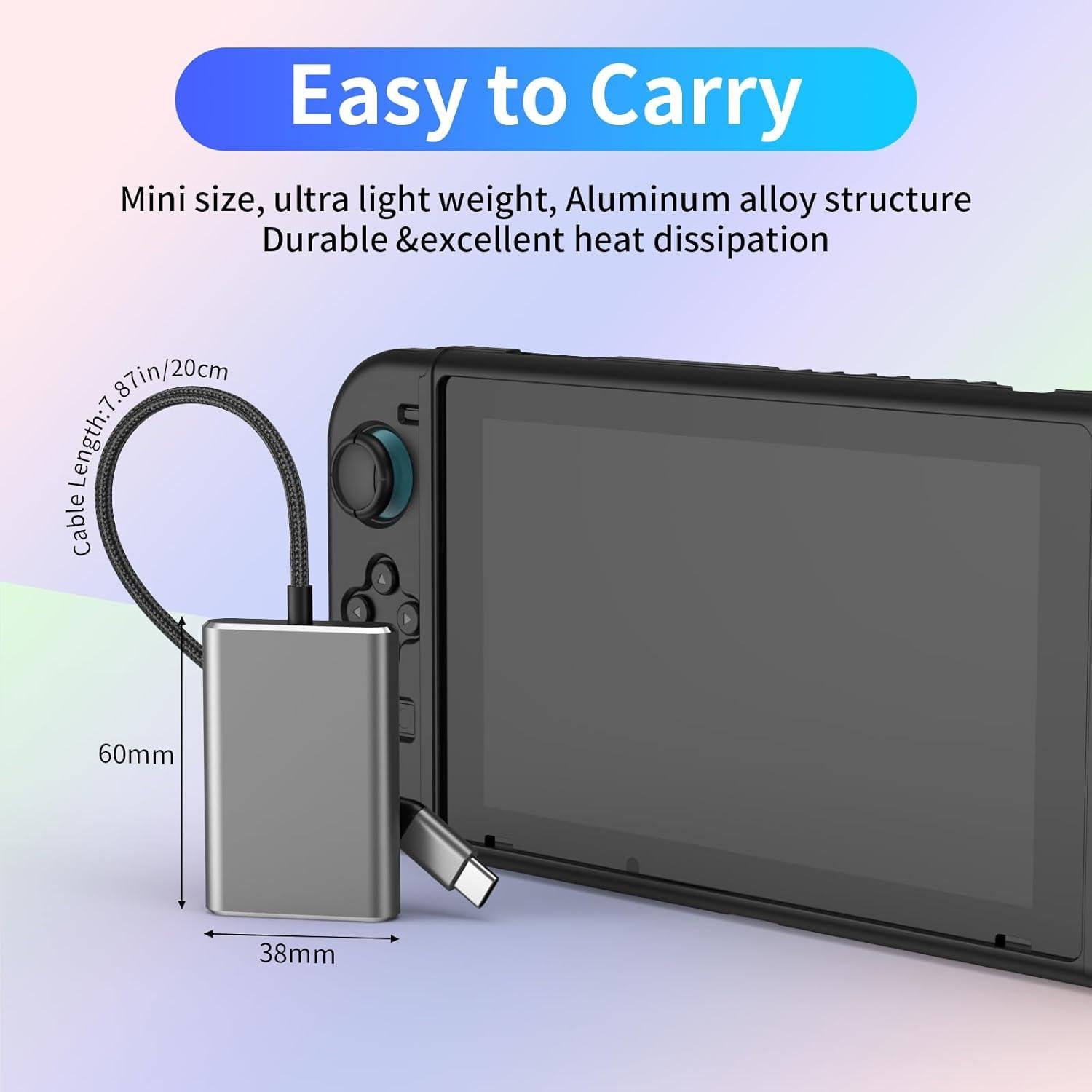 Adaptador USB-C KIHENG para Gafas AR - Carga Rápida 100W
