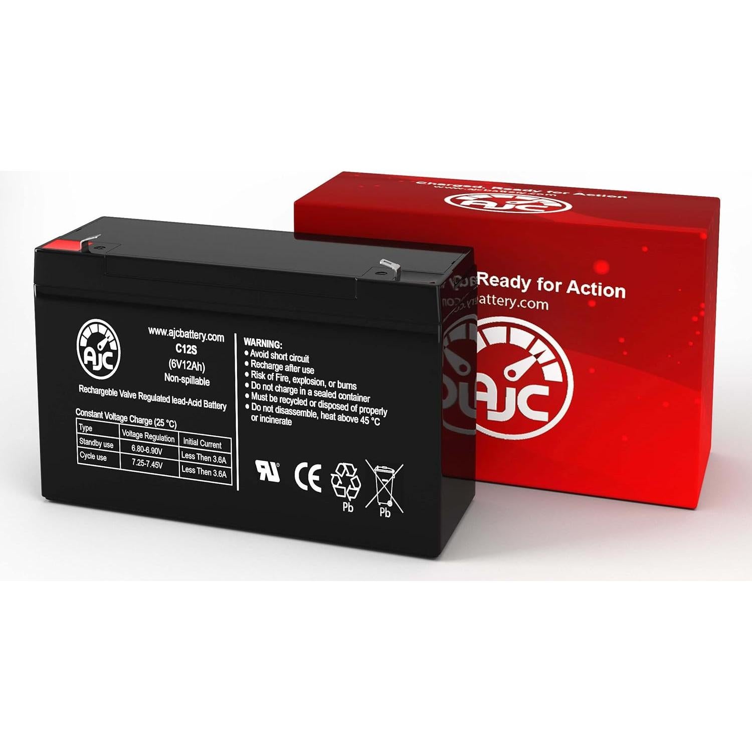 Batería AJC 6V 12Ah para Luz de Emergencia York-Wide AR