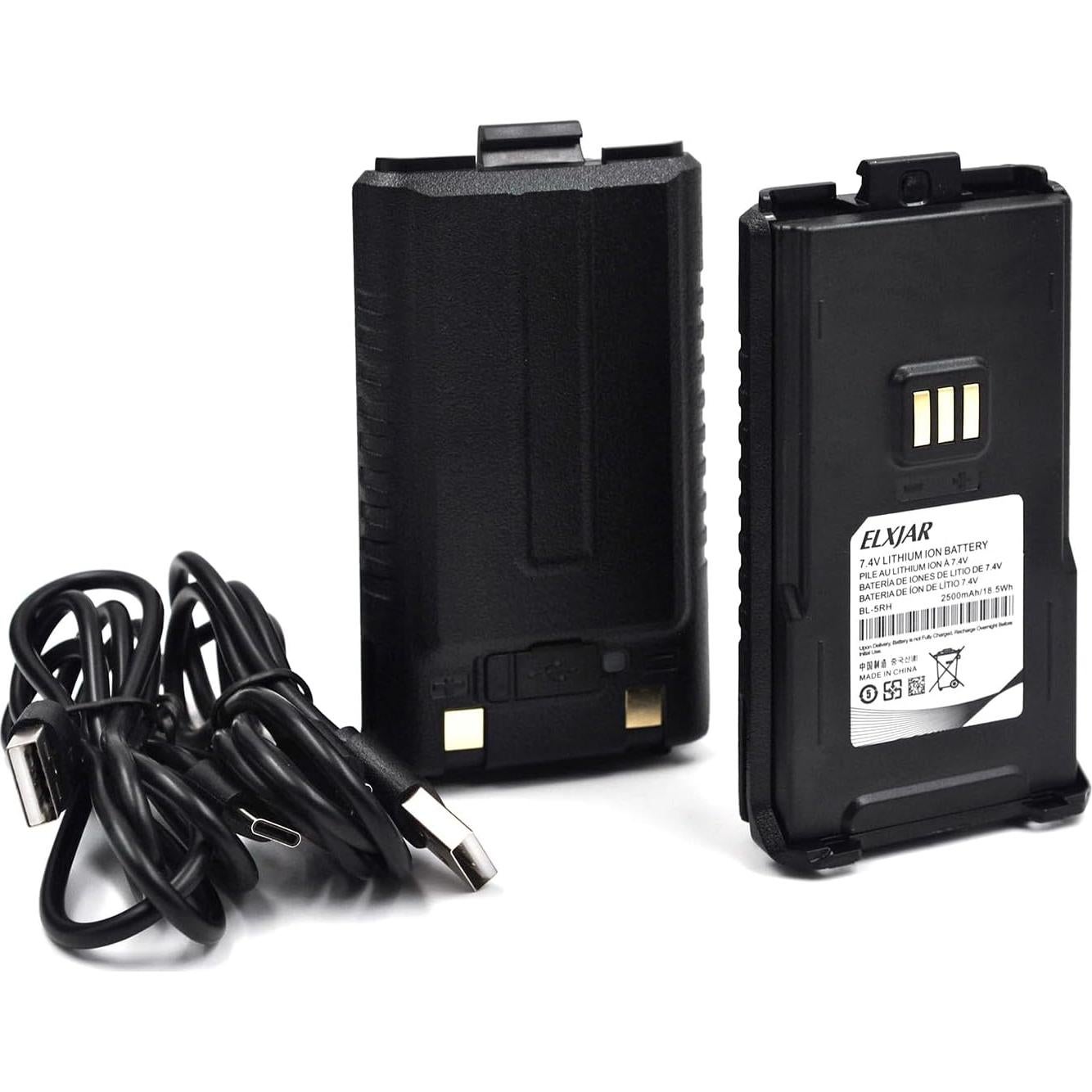 Paquete de 2 Baterías Li-ion 7.4V 2500mAh USB-C elxjar