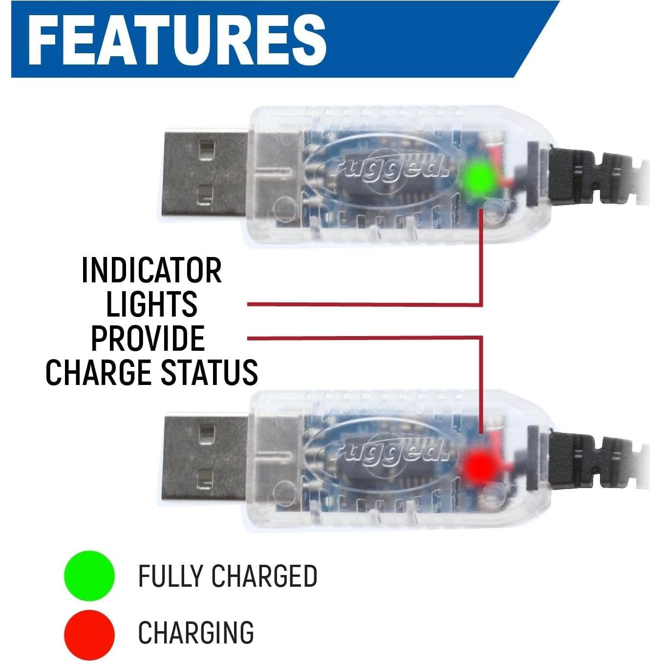 Cable de Carga USB Rugged Radios para R1 V3 GMR2 RH-5R 121.92 cm
