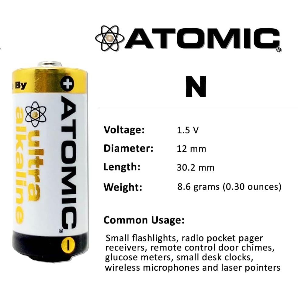 Baterías Ultra Alcalinas ATOMIC N - LR1 1.5V (2 Unidades)