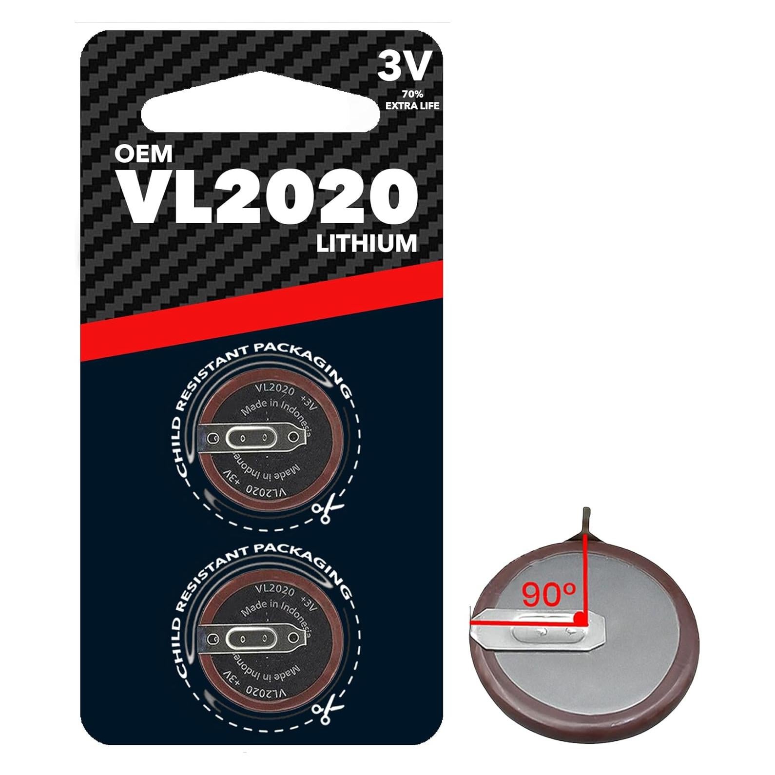 Paquete de 2 Baterías VL2020 para Llave BMW 3V 90 Grados