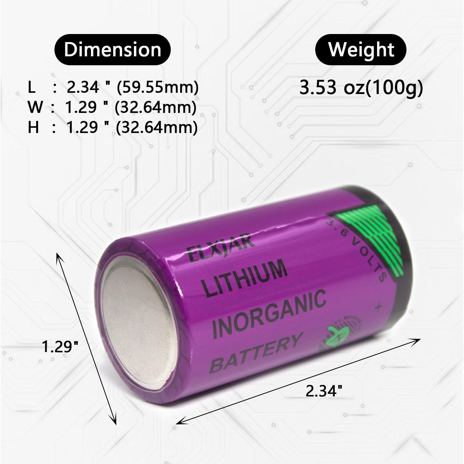 Batería de Litio No Recargable elxjar TL-5930 3.6V 19Ah 2-Pack