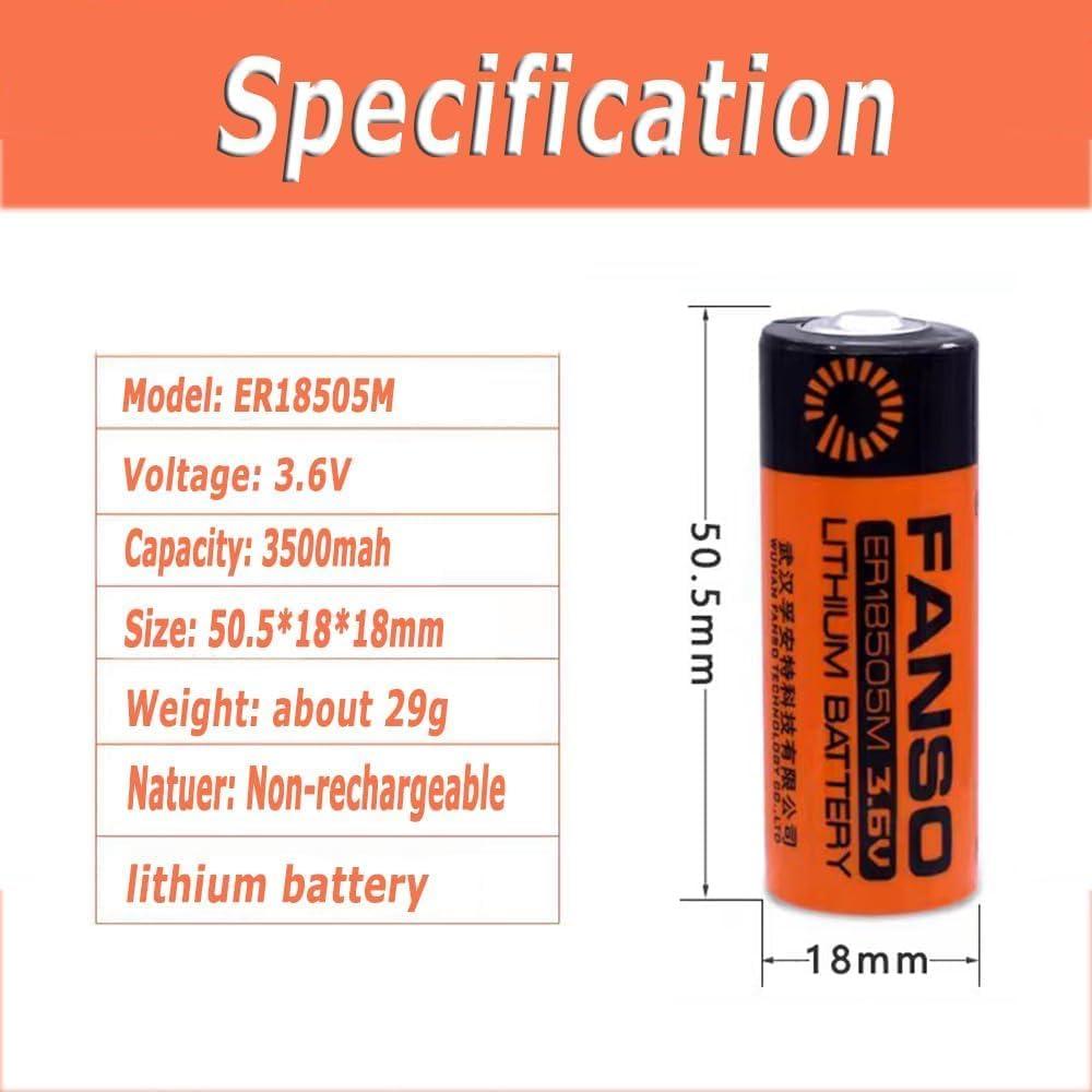Paquete de 4 Baterías de Litio No Recargables 3.6V 3500mAh ER18505M