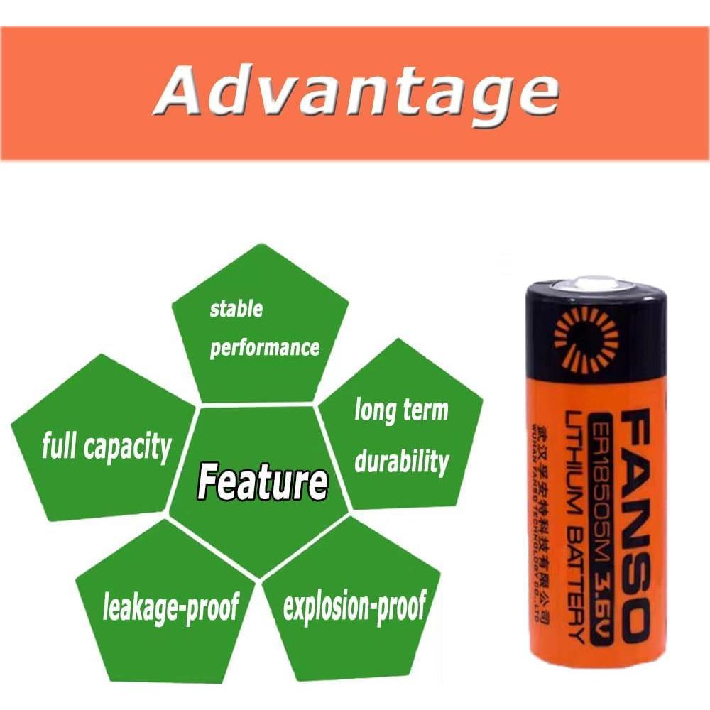 Paquete de 4 Baterías de Litio No Recargables 3.6V 3500mAh ER18505M