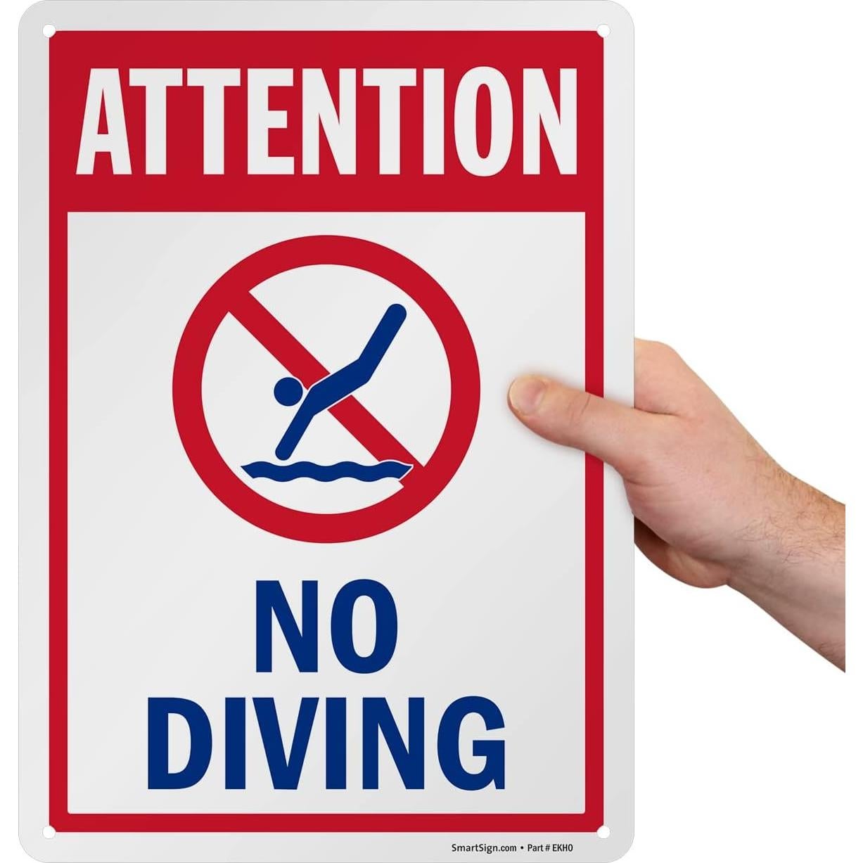 Señal de Aluminio SmartSign No Bucear 25 x 35 cm