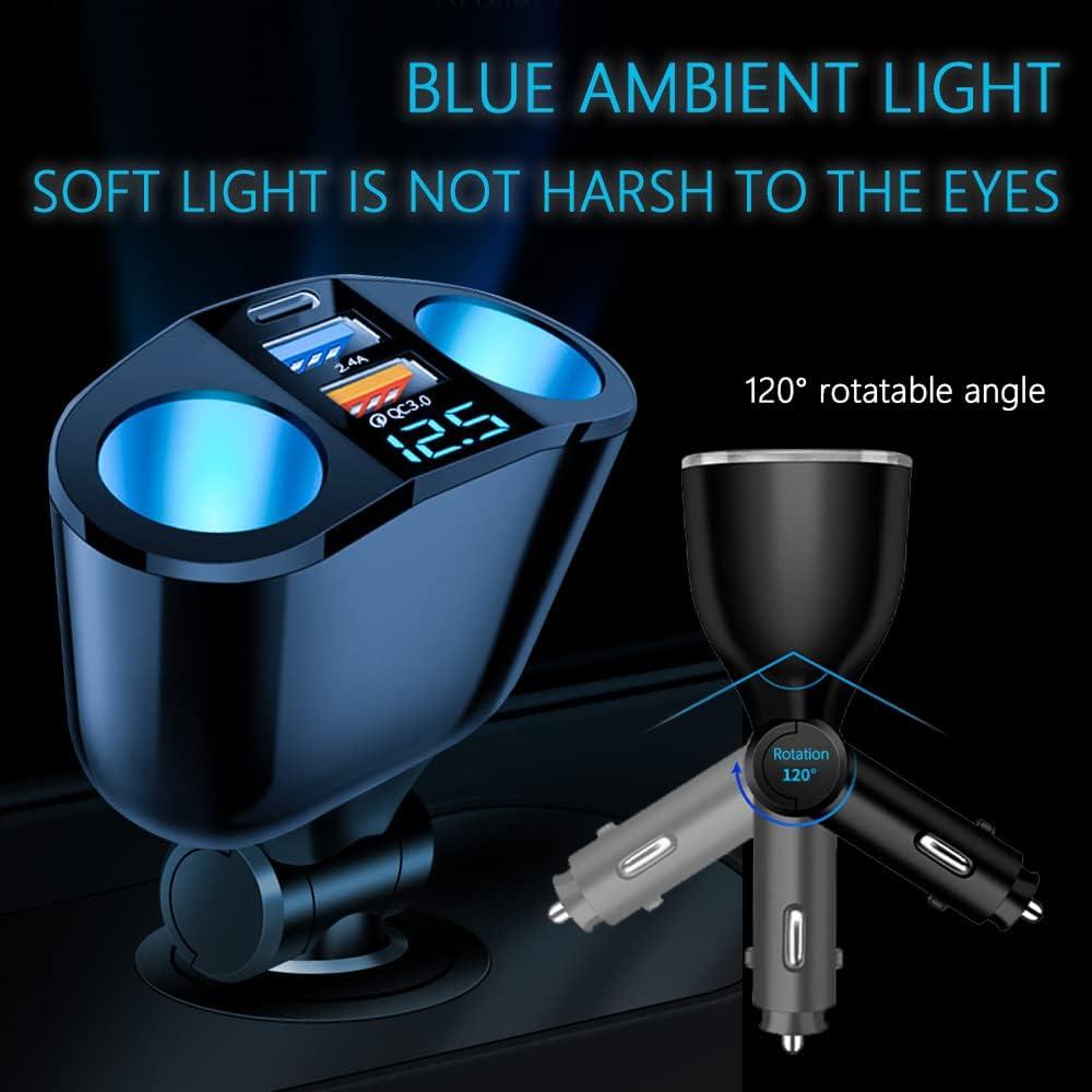 Cargador de Coche CXCCOI 5 Puertos Carga Rápida QC3.0/PD