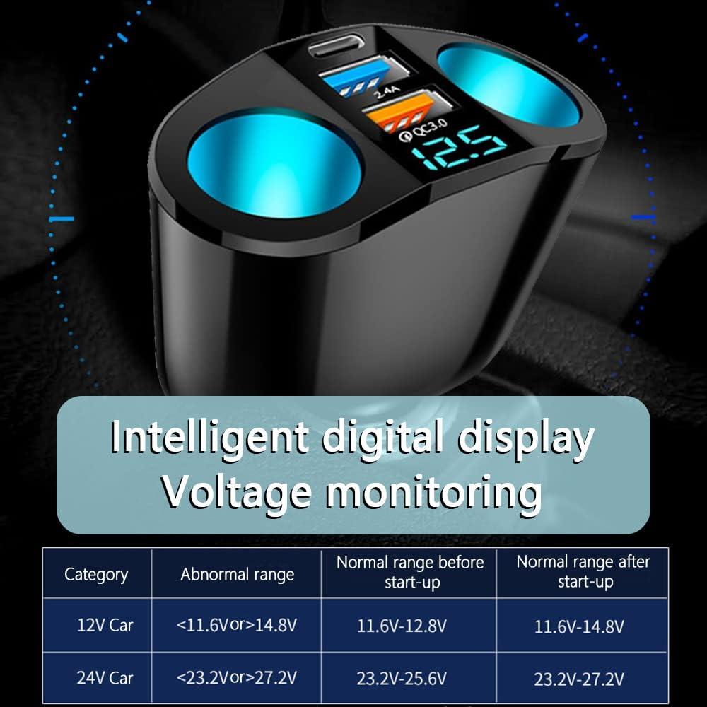 Cargador de Coche CXCCOI 5 Puertos Carga Rápida QC3.0/PD