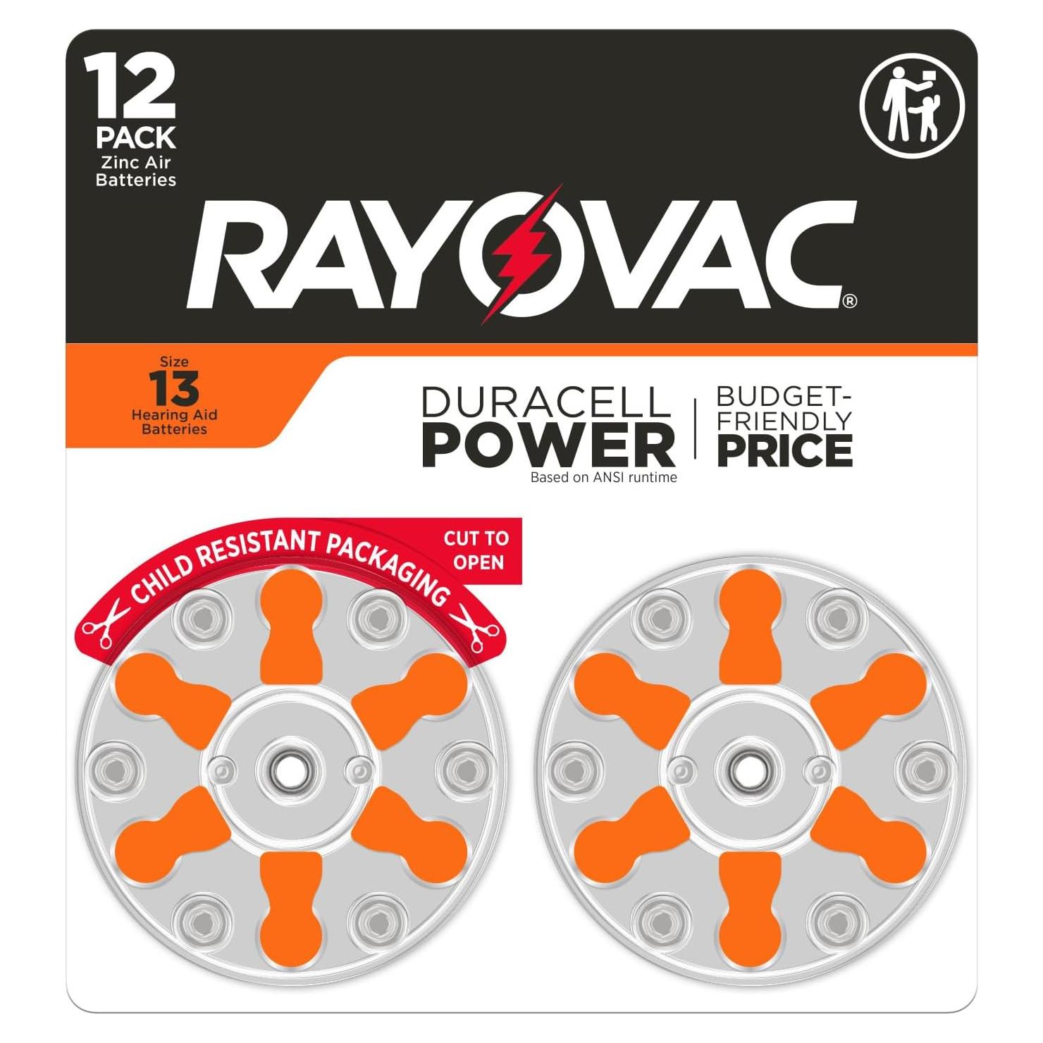 Baterías para Audífonos Rayovac Tamaño 13 - Paquete de 12