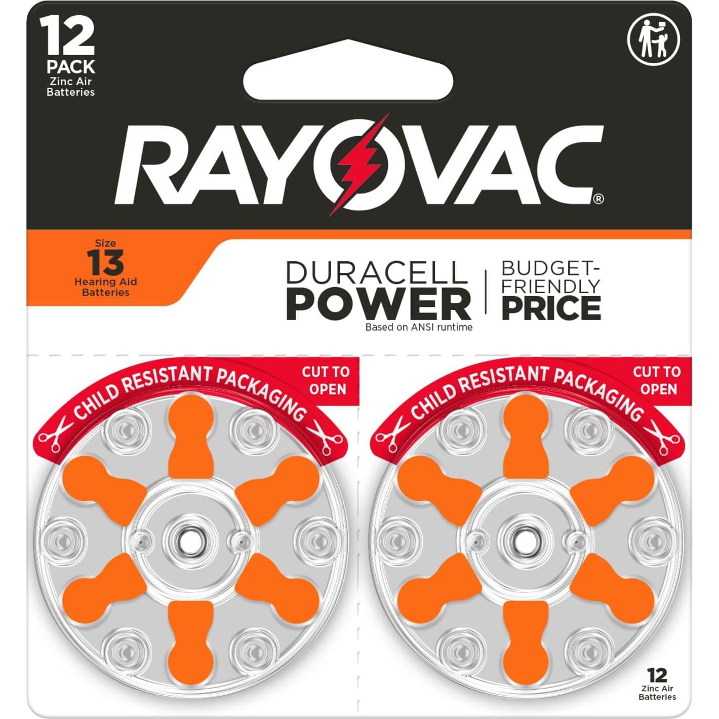 Baterías para Audífonos Rayovac Tamaño 13 - Paquete de 12