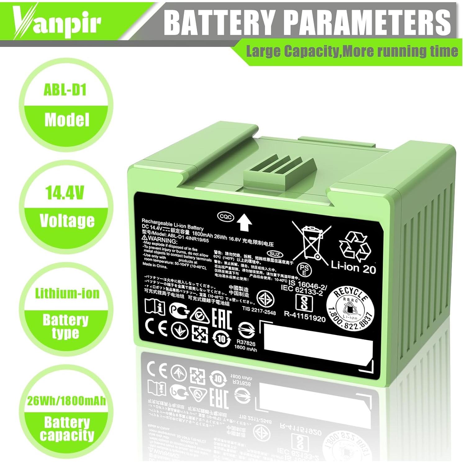 Batería de Litio Ion ABL-D1 para iRobot Roomba i7 j7 e5 e6