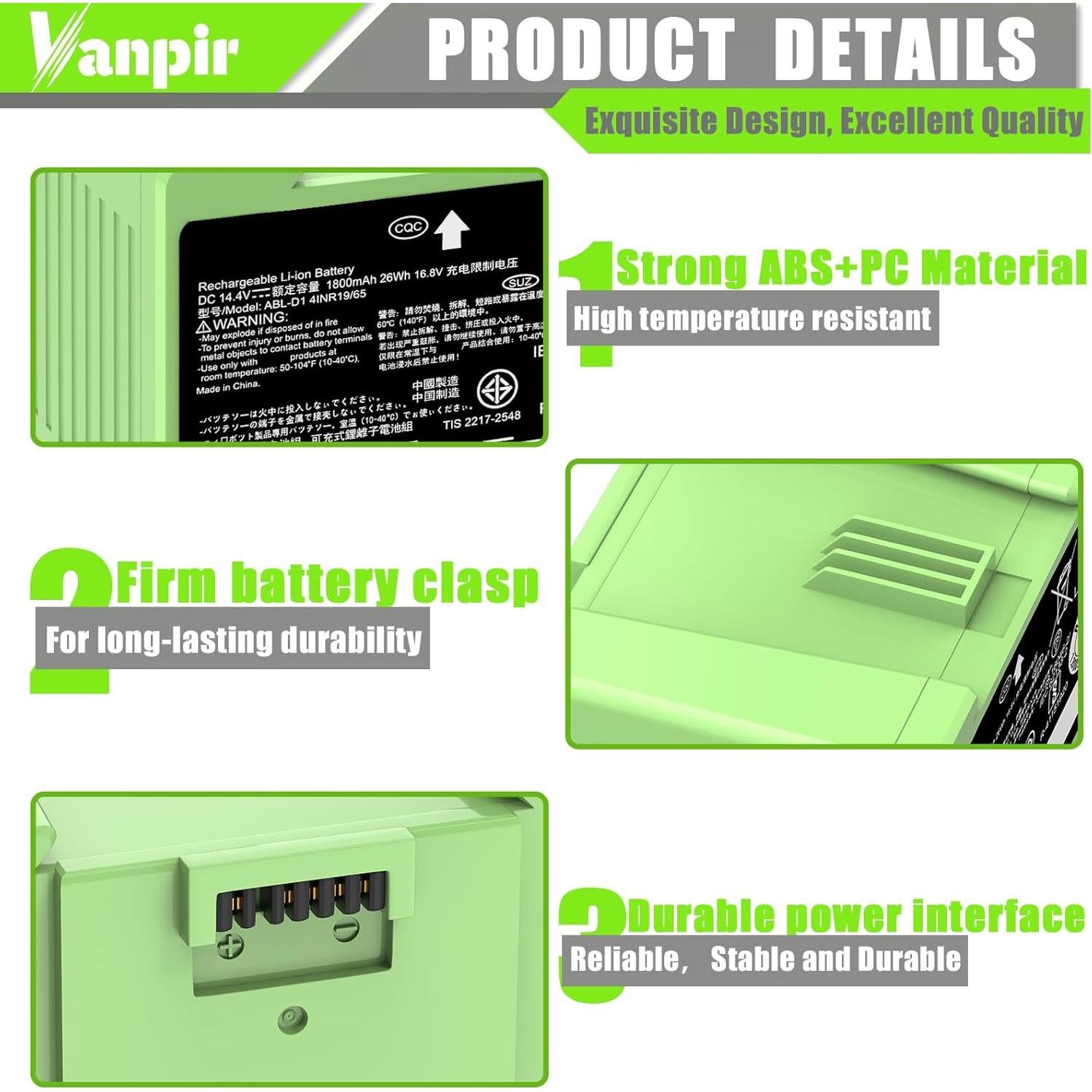 Batería de Litio Ion ABL-D1 para iRobot Roomba i7 j7 e5 e6