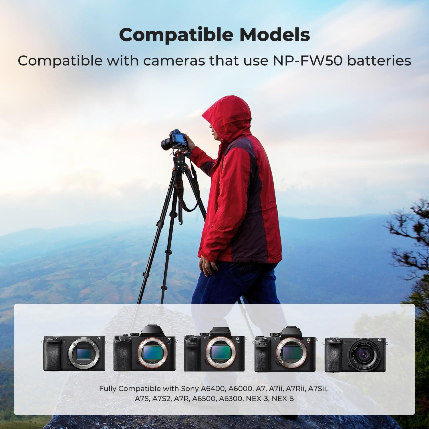 Baterías K&F CONCEPT NP-FW50 2-Pack Carga Rápida USB-C