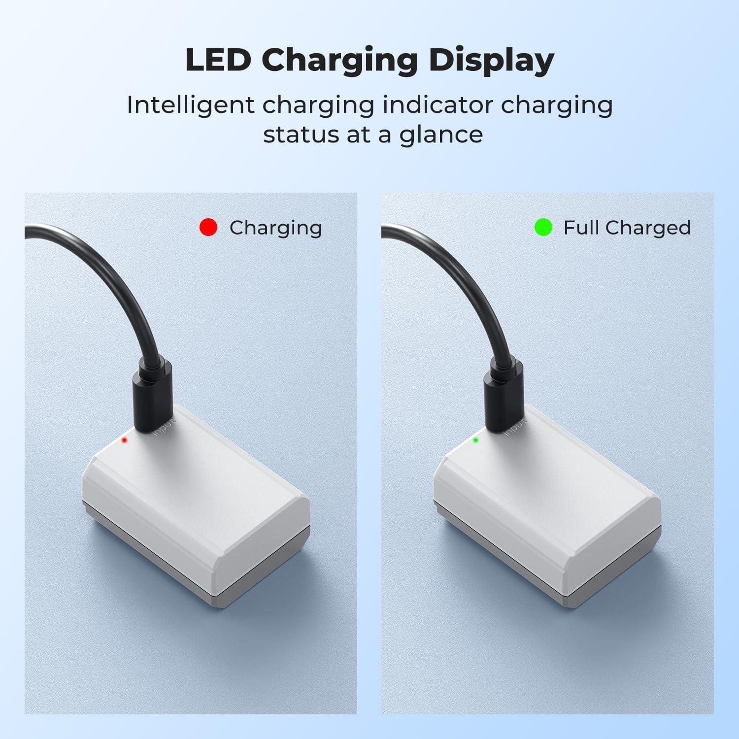 Baterías K&F CONCEPT NP-FW50 2-Pack Carga Rápida USB-C