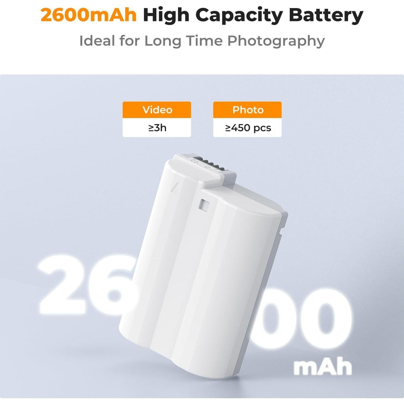 Batería K&F Concept EN-EL15C 2600mAh USB-C para Nikon