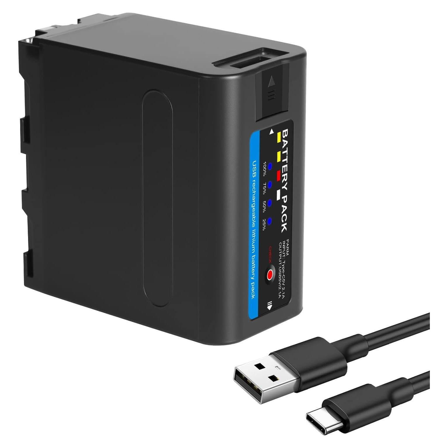 Batería de Reemplazo GKUGEYGO NP-F980 10800mAh con USB