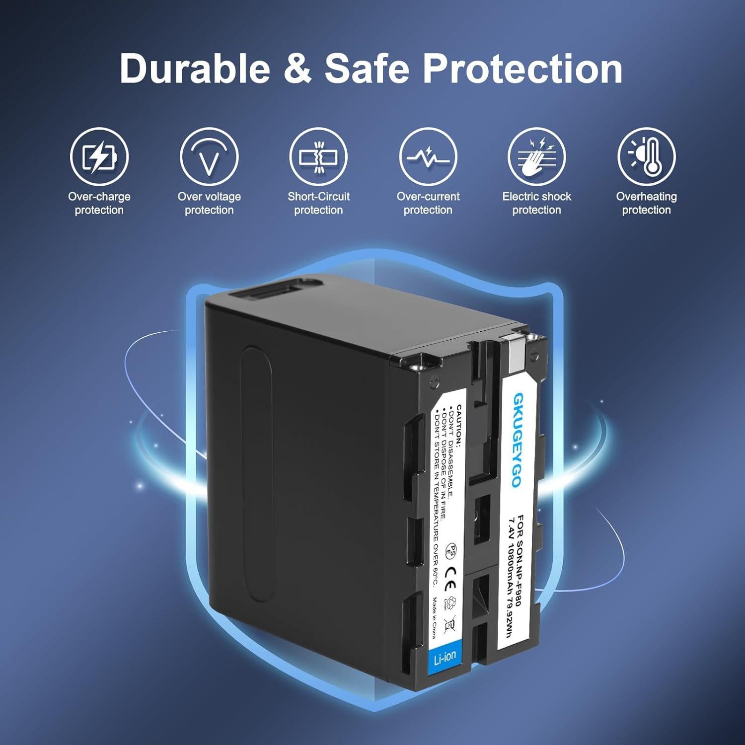 Batería de Reemplazo GKUGEYGO NP-F980 10800mAh con USB