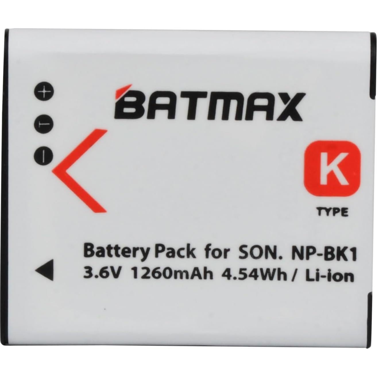 Batmax 2 Baterías Li-ion NP-BK1 + Cargador Rápido LCD USB